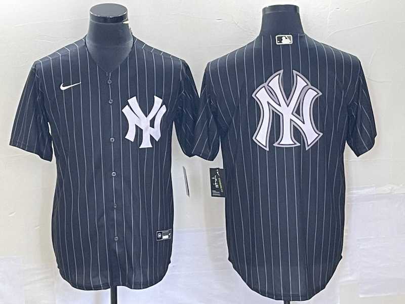 Men%27s New York Yankees Blank Black Pinstripe Cool Base Stitched Baseball Jersey1->cincinnati reds->MLB Jersey